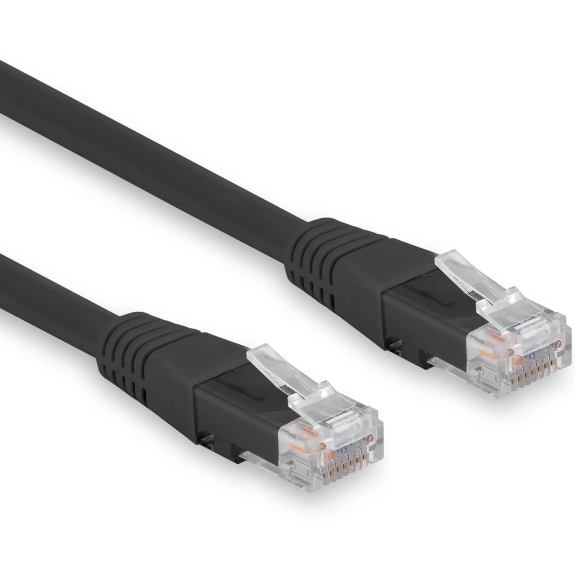 Rocstor Y10C362-BK 7ft Cat6 Black Ethernet Molded Cable, 100% Copper, UL Rated