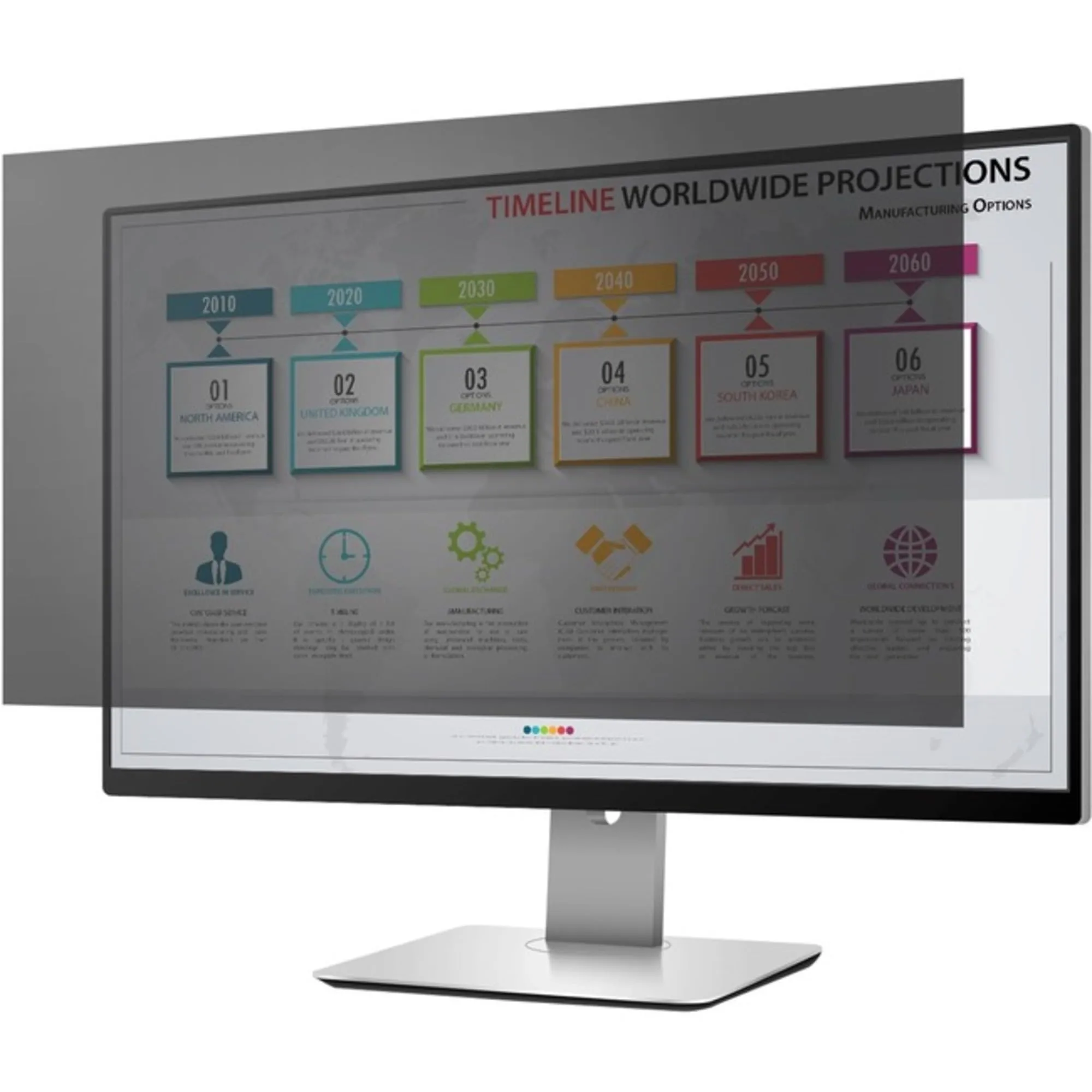Rocstor PrivacyView PrivacyView™ Privacy Filter for 24" Widescreen (16:10) Monitor- Unframed - Black