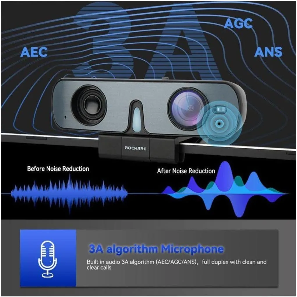 ROCWARE RC08 Webcam - 30 fps - USB 2.0 Type C