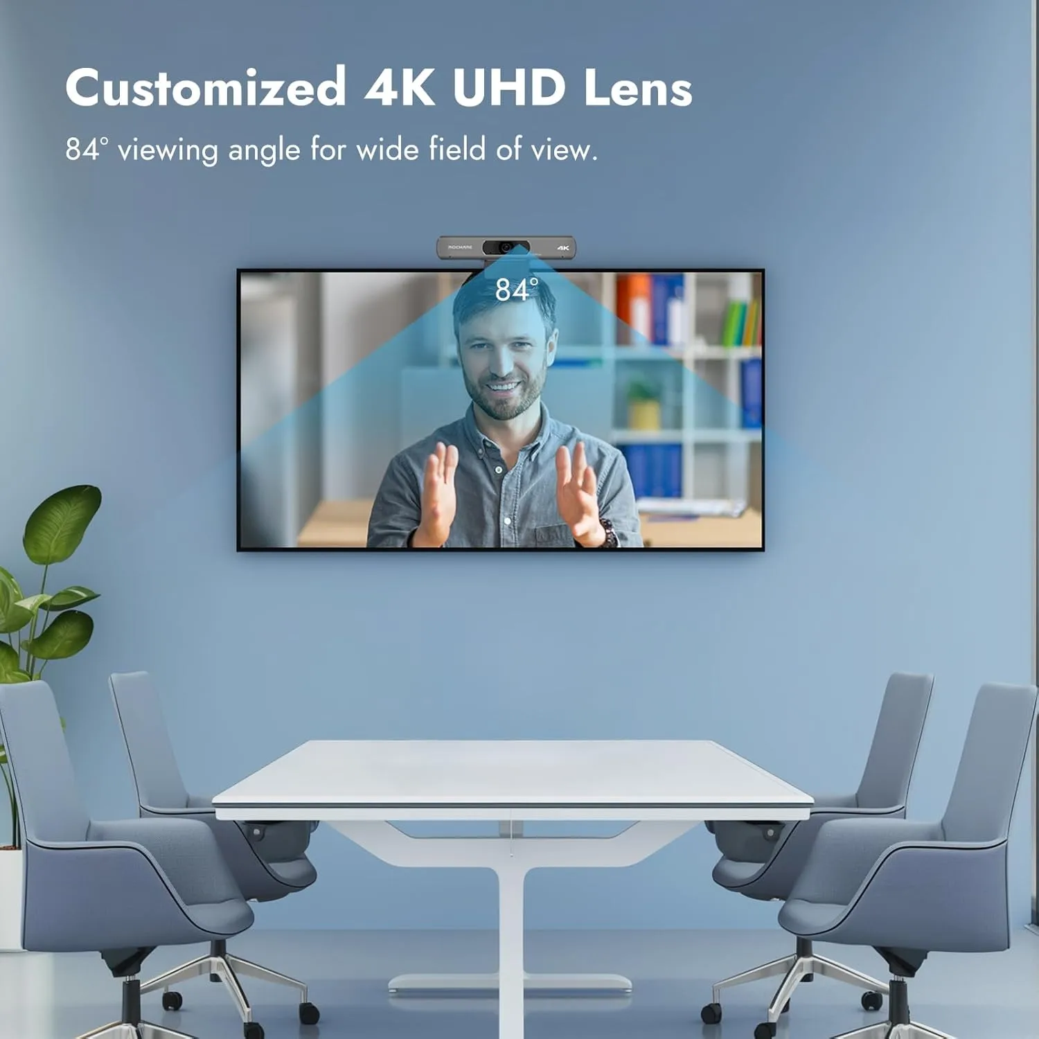 ROCWARE RC18 4K USB Camera with AI Tracking, Speaking Tracking and Auto Framing