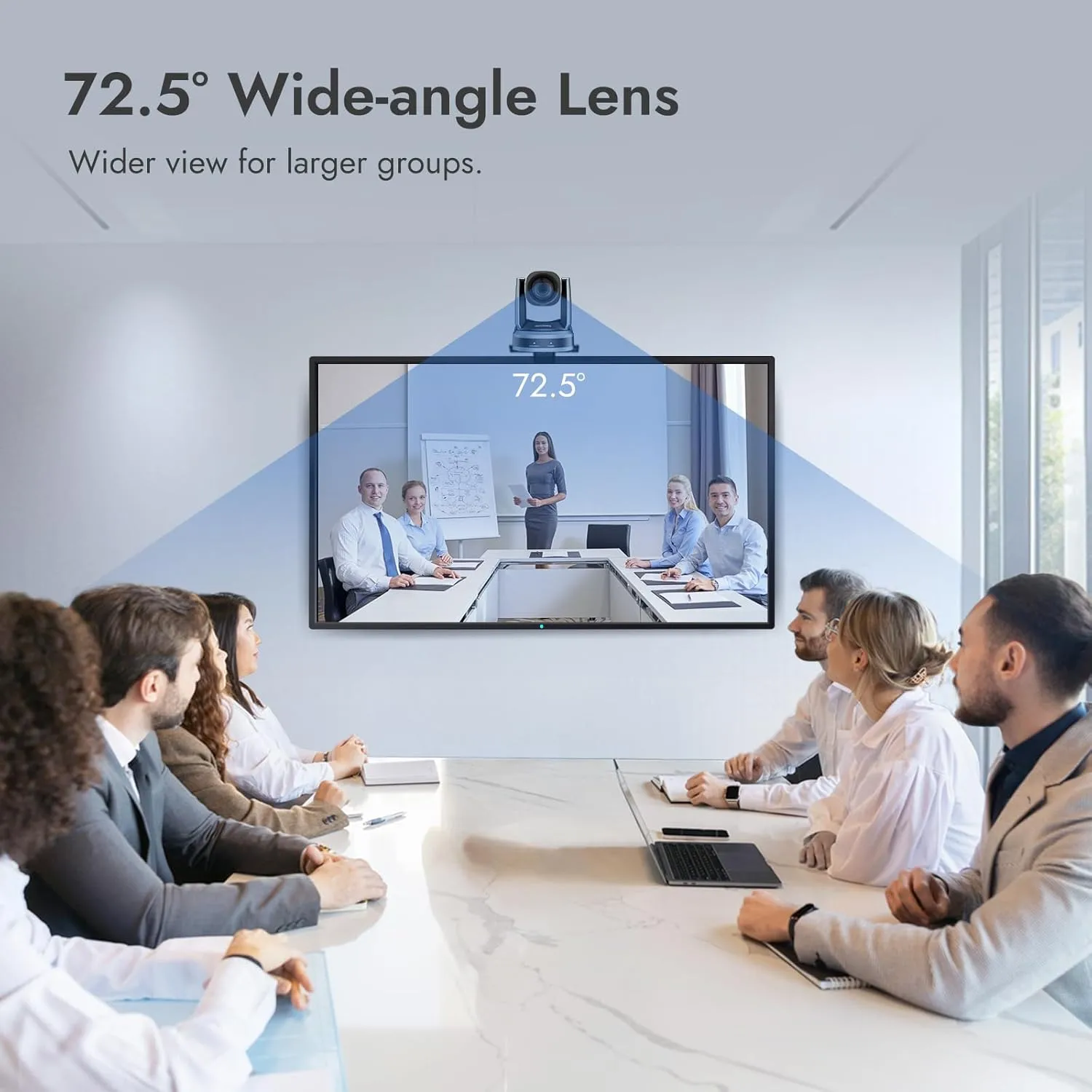 ROCWARE RC821U 4K UHD Webcam with 120° Wide-Angle Lens, Built-in Noise-Canceling Microphone, AI-Powered Auto-Framing, USB Plug-and-Play Camera for Video Conferencing and Streaming