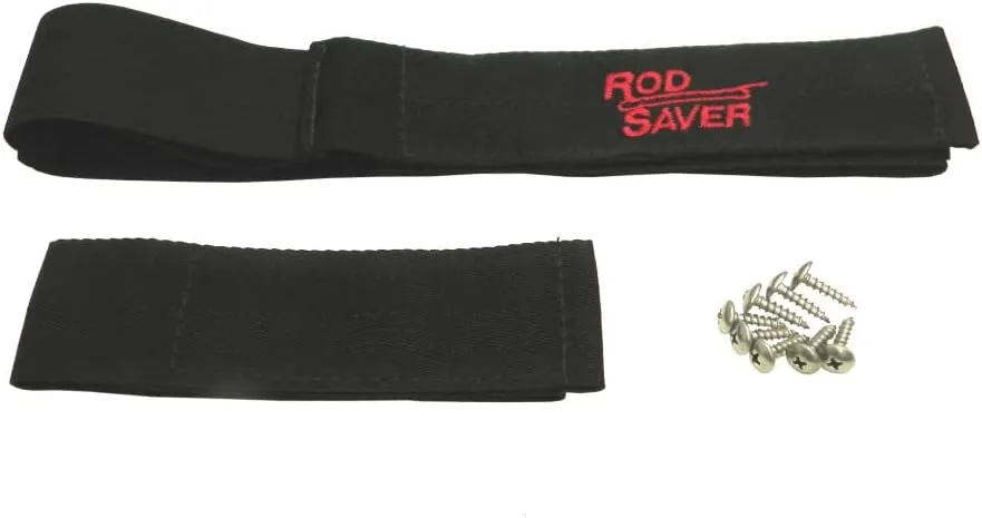 Rod Saver 12/6PM Pro Model Marine Stretch Rod Saver Set with 12-Inch and 6-Inch Straps, 2-Pieces, Black Finish