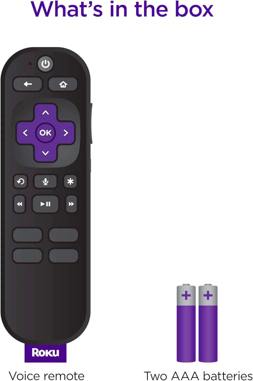 Roku Voice Remote | Replacement TV Remote Control with Voice Control, Simple Setup