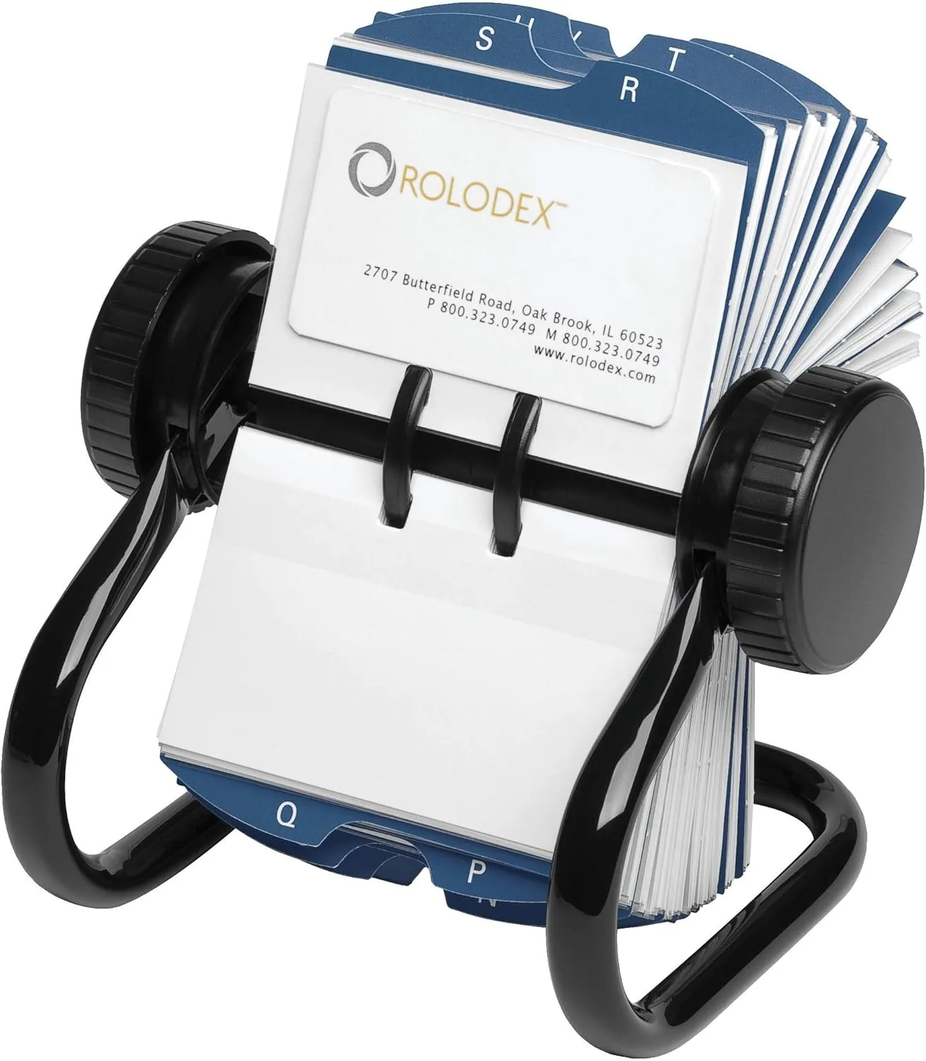ROLODEX Rotary A-Z Card File - Open Rotary Desk Organizer, Black