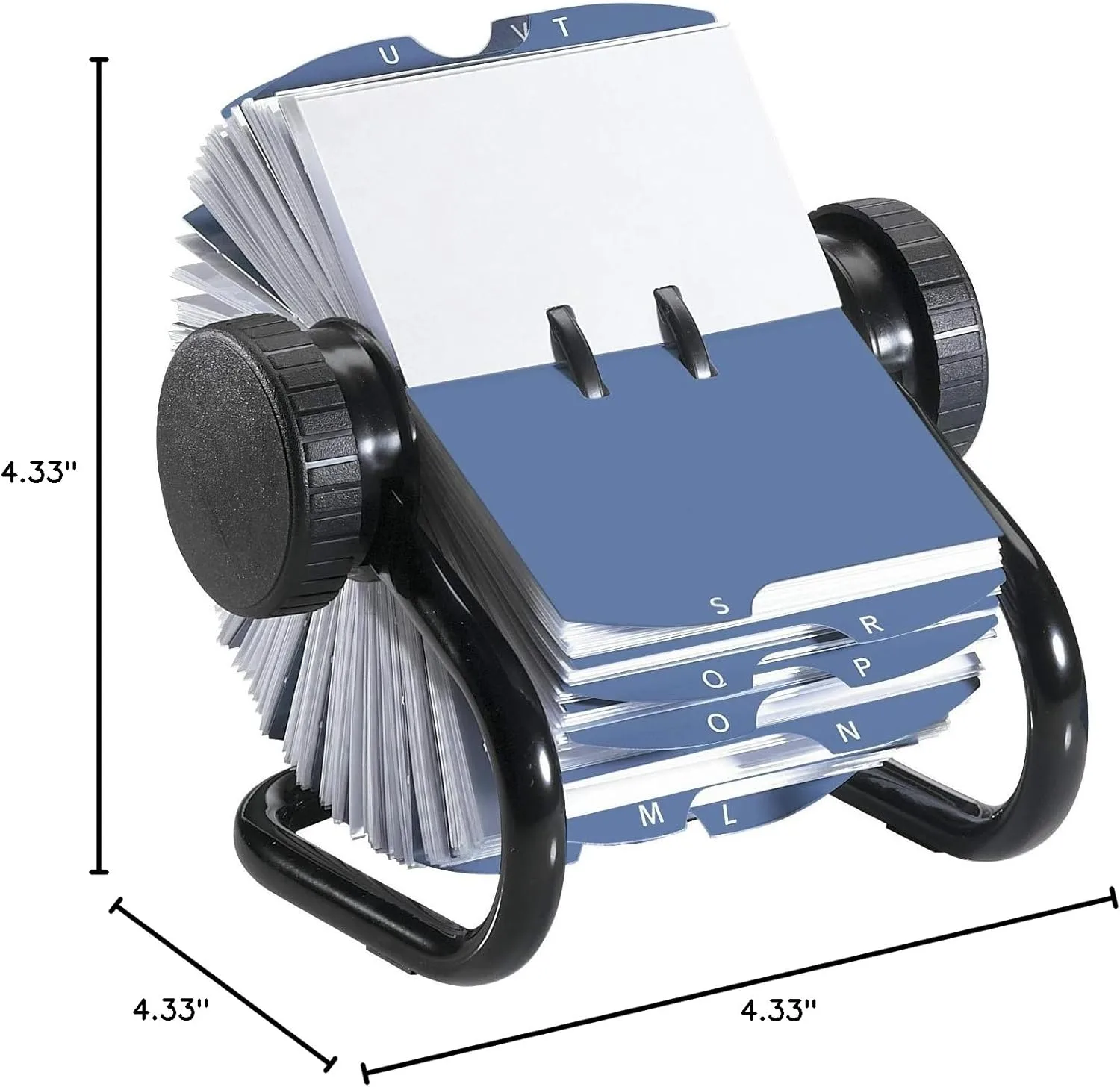 ROLODEX Rotary A-Z Card File - Open Rotary Desk Organizer, Black