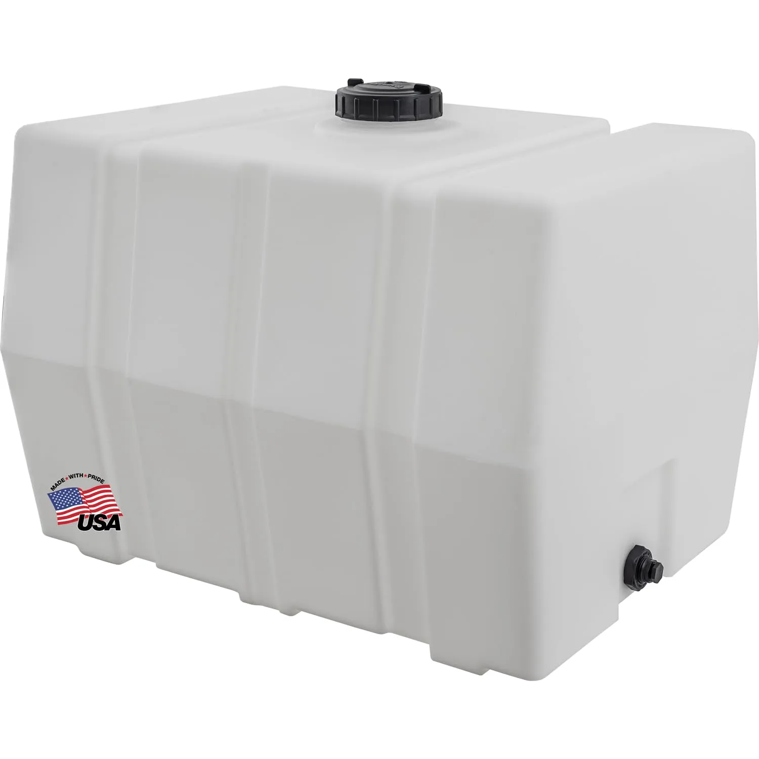 RomoTech 82123929 Horizontal Square Reservoir Water Tank, 100 Gallon, UV-Resistant, White