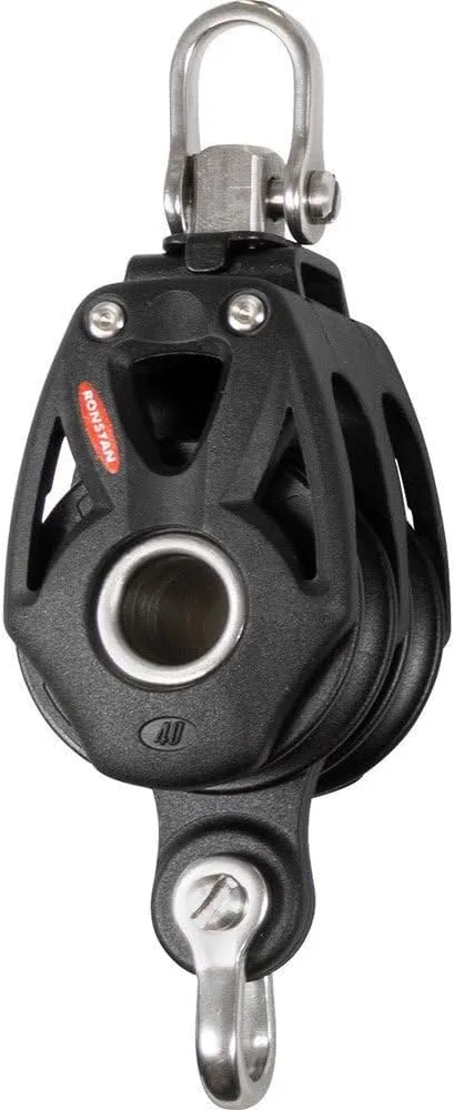Ronstan Series 40 Orbit BB Double Block w/Becket & Swivel Shackle