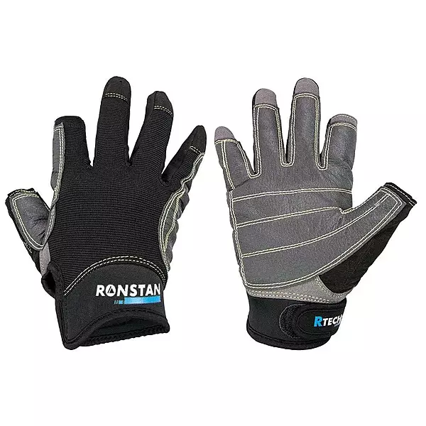 Ronstan Sticky Race Gloves - 3-Finger - Black - XS