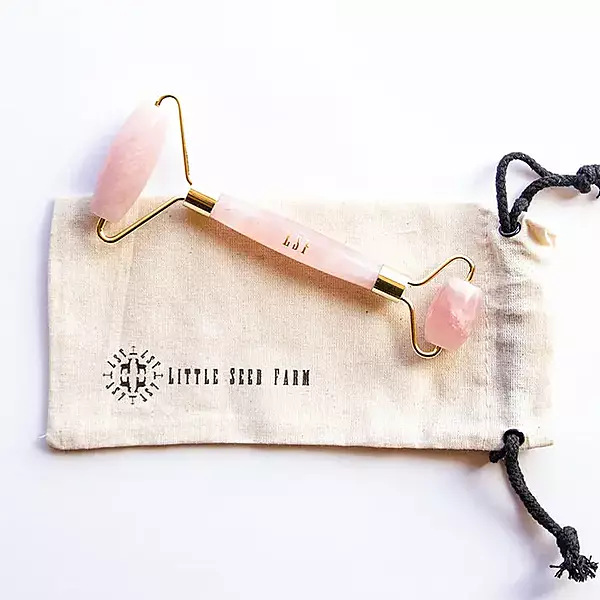 Little Seed Farm Rose Quartz Facial Roller Little Seed Farm Rose Quartz Facial Roller