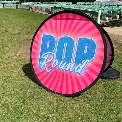 Round Pop Out Banner Round Pop Out Banner
