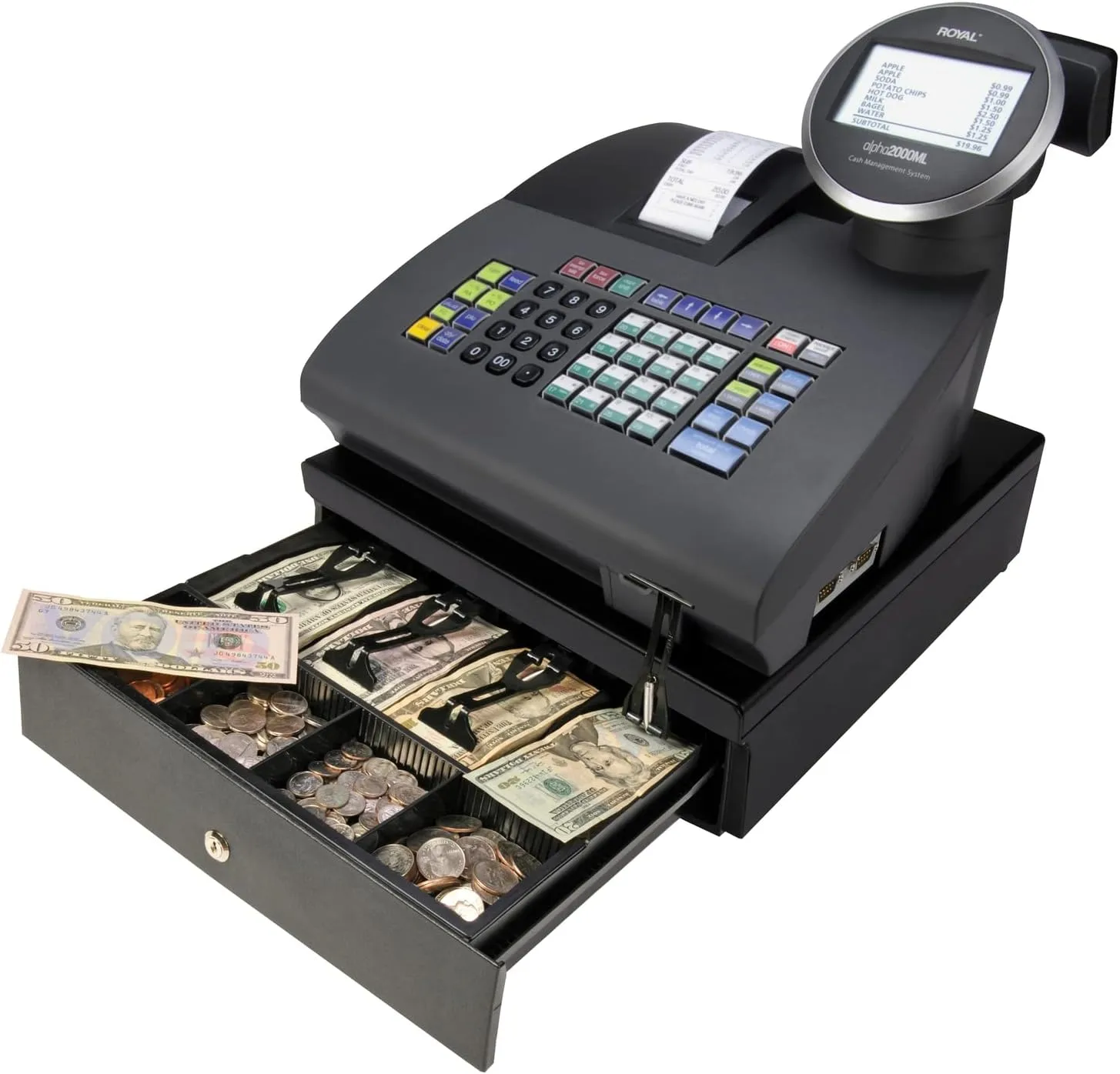 Royal 89396T 2000ML Electronic Cash Register, Black