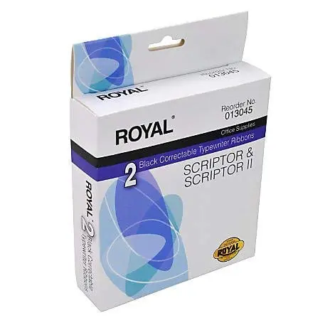 ROYAL 2 Black CORRECTABLE Typewriter Ribbons for Scriptor & Scriptor 2