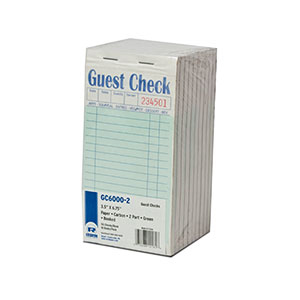 AmerCareRoyal Interleaved Guest Check Paper Green 2 Part 17 Lines w/ Carbon 5 / 10 / 50 cs