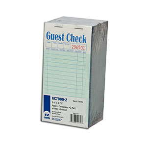 AmerCareRoyal Carbonless Guest Check Paper Green 2 Part 17 Lines 50 Sheets 5 / 10 cs