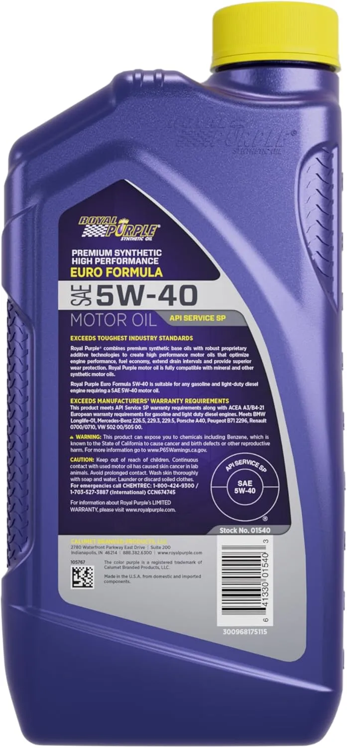 ROYAL PURPLE 5W40 Synthetic Oil 1 Quart