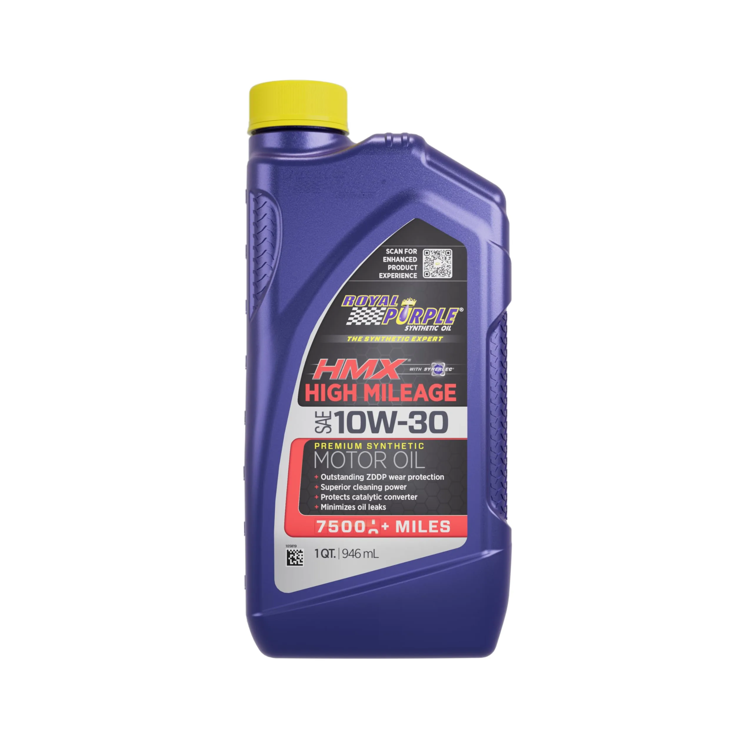 Royal Purple 11746 HMX SAE 10W-30 High-Mileage Synthetic Motor Oil - 1 Quart