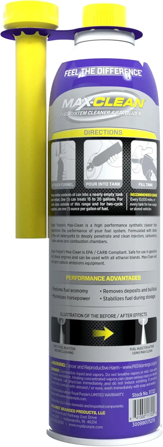 Royal Purple Max-Clean Fuel System Cleaner and Stabilizer 11722 20 Ounce 1 Count (Pack of 1)