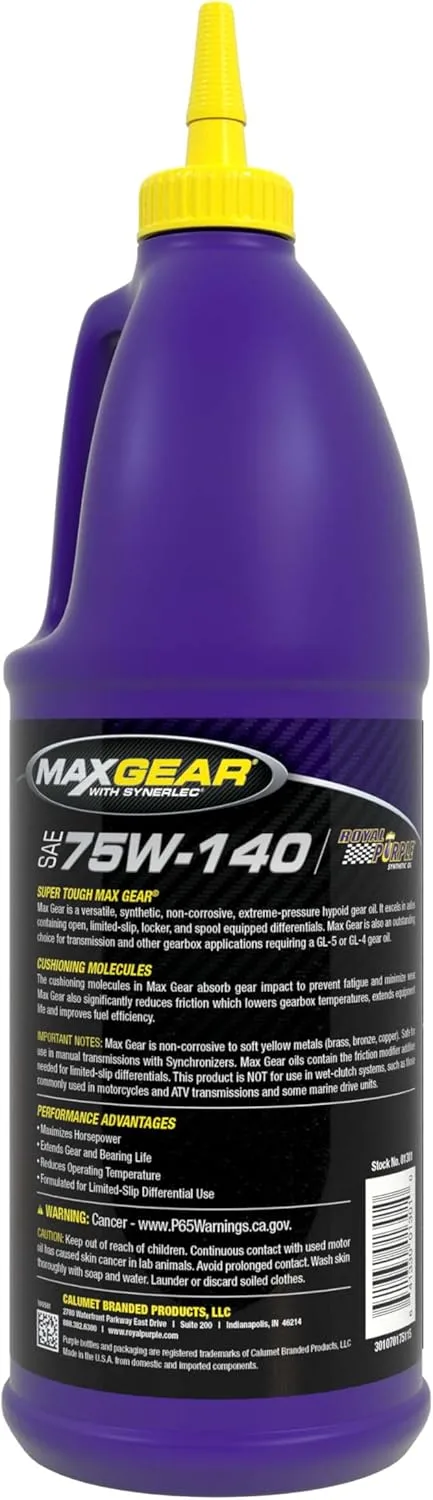 MAX GEAR 75W140 - Quart, Pack of 6