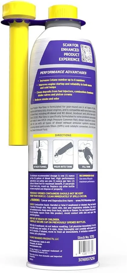 Royal Purple Max-Tane Total Diesel Fuel Performance, 20 oz
