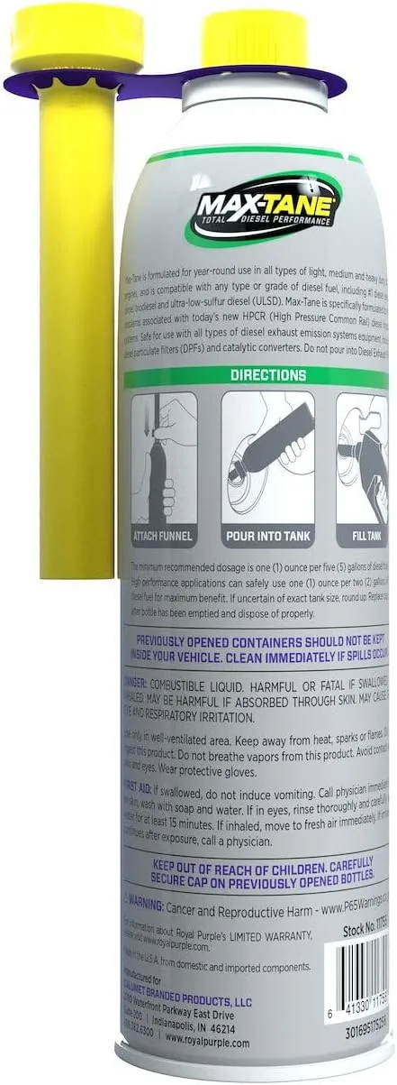 Royal Purple Max-Tane Total Diesel Fuel Performance, 20 oz