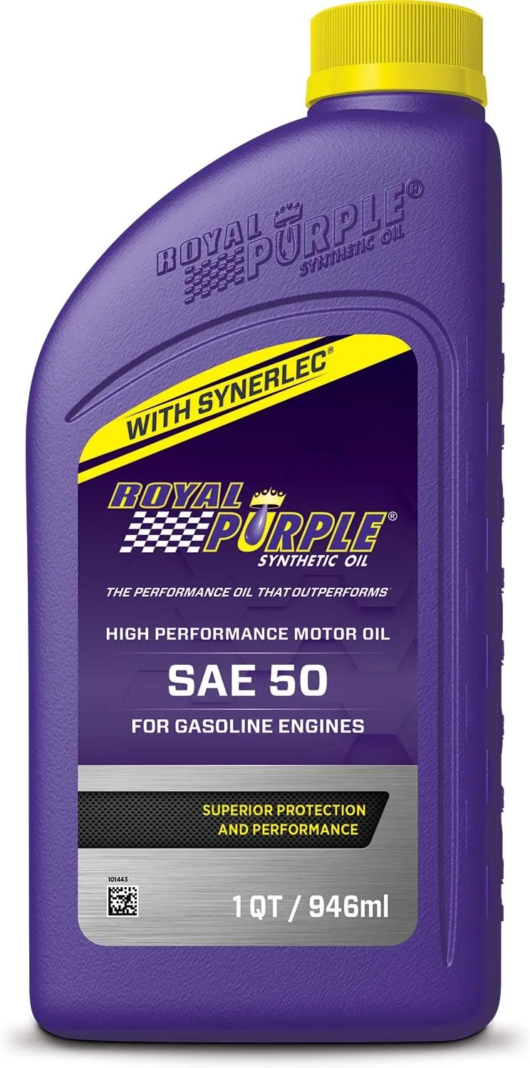 Royal Purple 01050 SAE 50 Heavy Duty High Performance Synthetic Motor Oil - 1 Quart Bottle