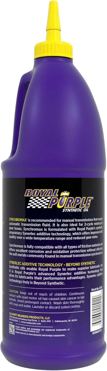 Royal Purple-ROY01512 ROYAL PURPLE SYNCHROMAX QT. TRANSFLUID, 1 Quart (32 Ounces) 32 Fl Oz (Pack of 1)