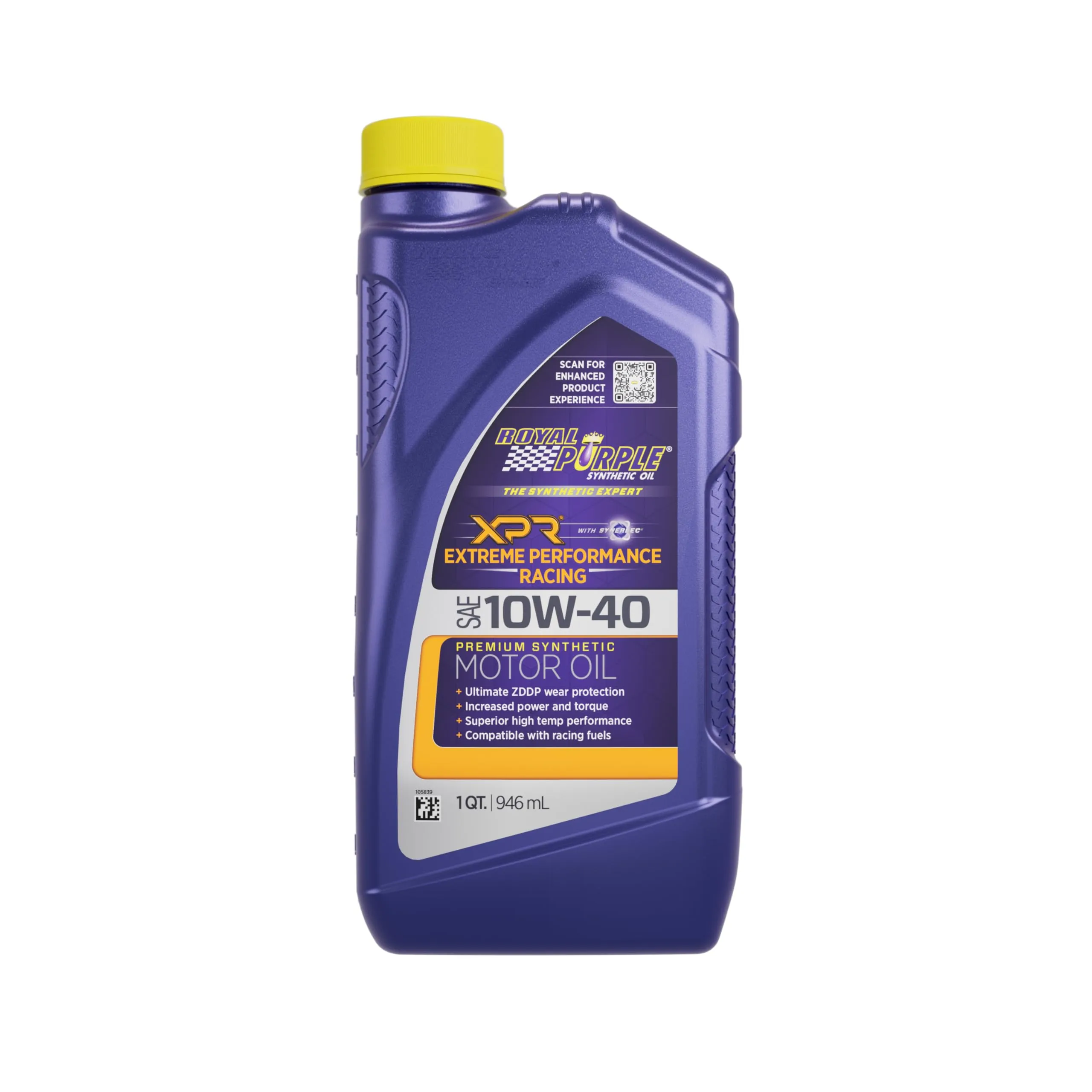 Royal Purple 01041 XPR 10W-40 Ultra-Light Extreme Performance Synthetic Racing Motor Oil - 1 Quart Bottle