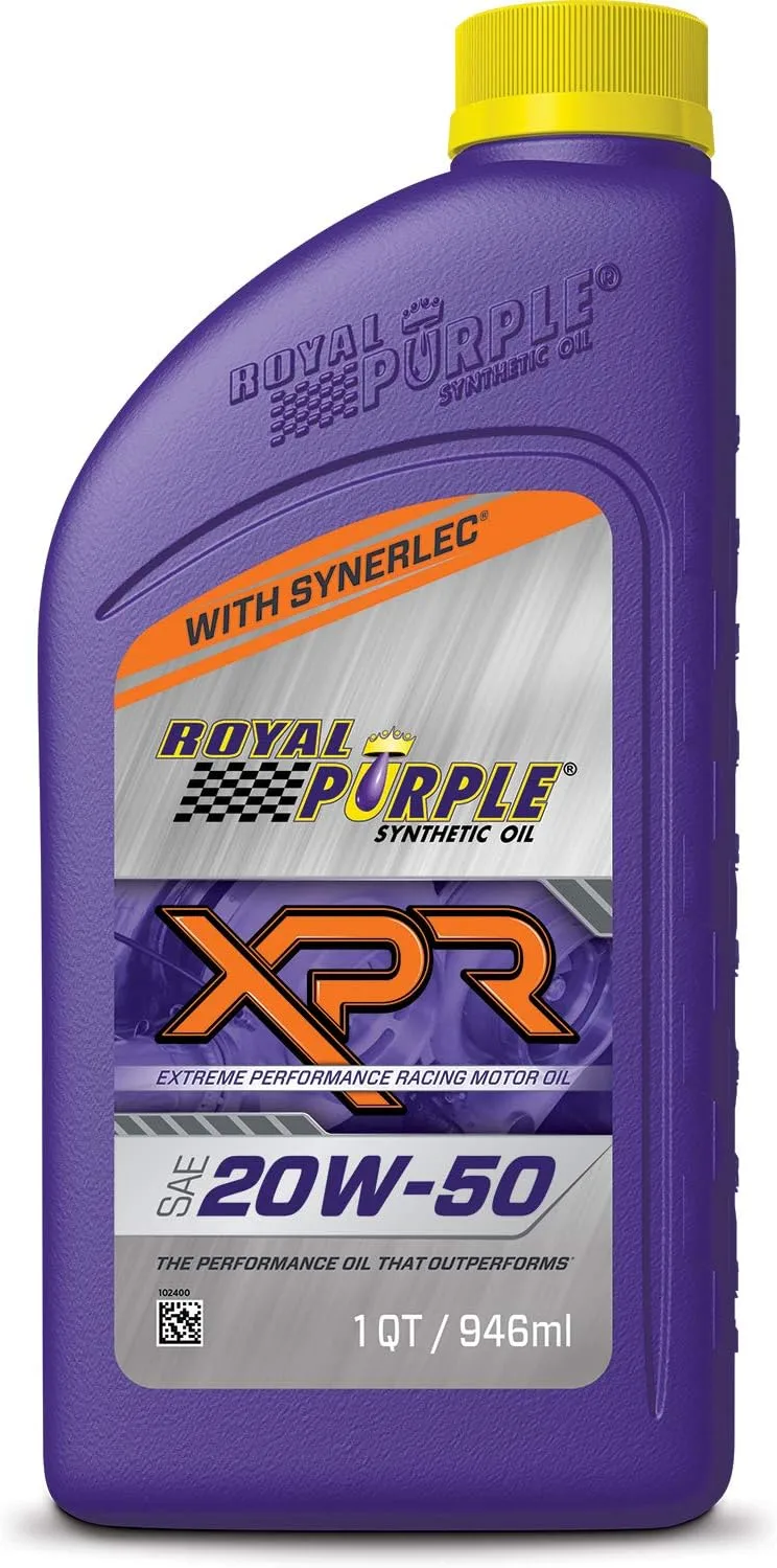 Royal Purple 01051 XPR 20W-50 Ultra-Light Extreme Performance Synthetic Racing Motor Oil, 1 Quart