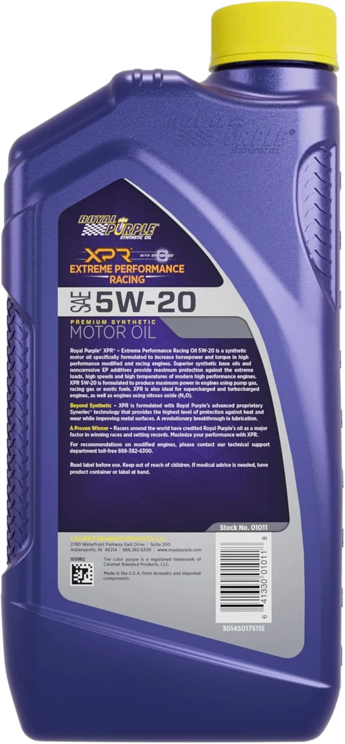 Royal Purple Roy01011 Xpr 5w20 Racing Oil 1 Quart