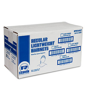 AmerCareRoyal Lightweight Latex Free Hairnet Black 24" 144 / bx
