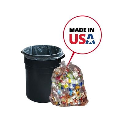 100 Count 55 Gallon Clear Heavy Duty Trash Bags