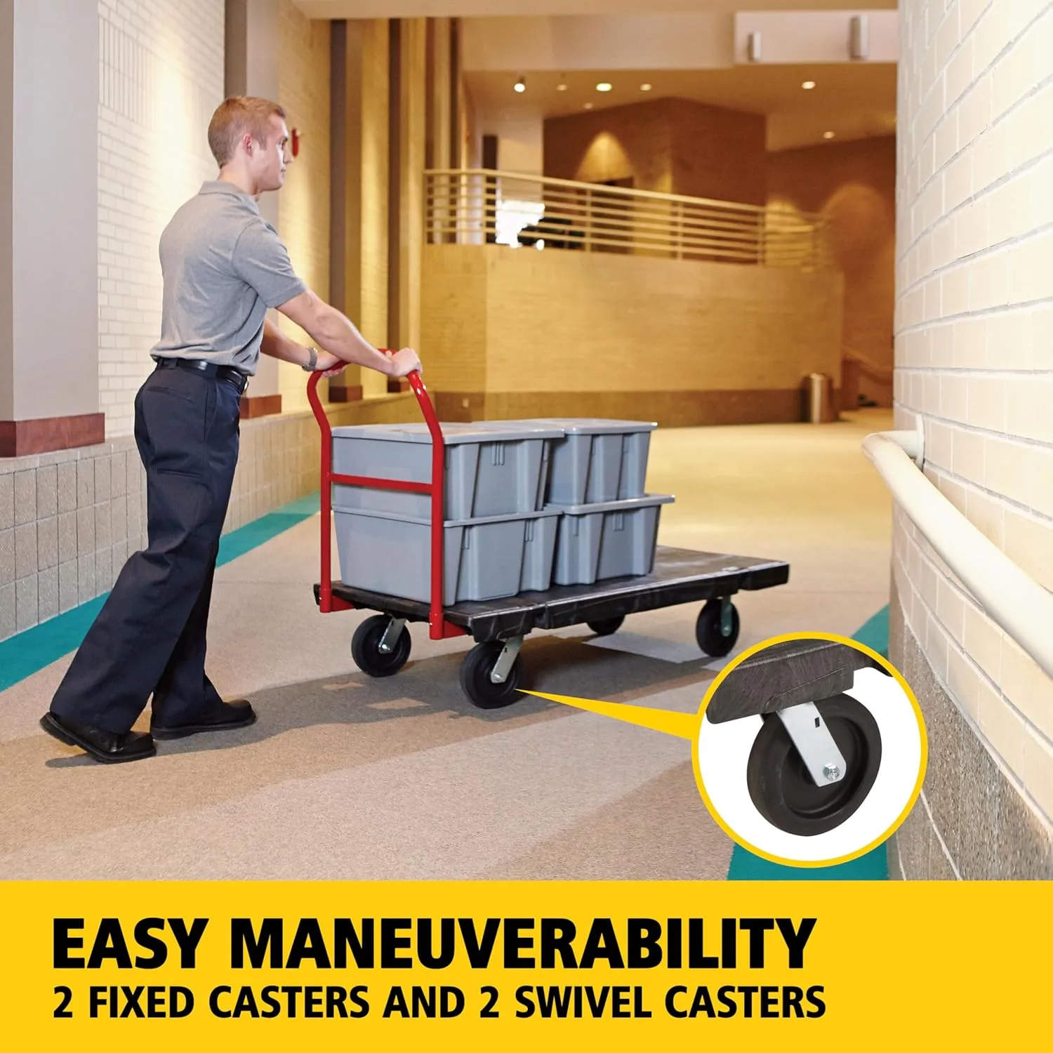 RUBBERMAID COMMERCIAL Heavy-Duty Platform Truck 24 x 48