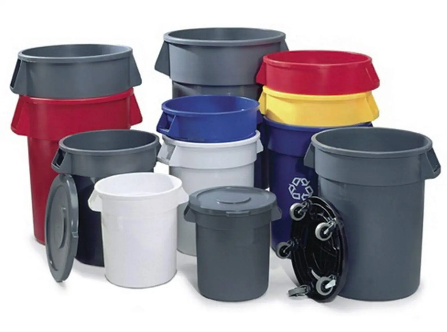 Rubbermaid Commercial BRUTE 32 Gallon Vented Trash Container, Gray