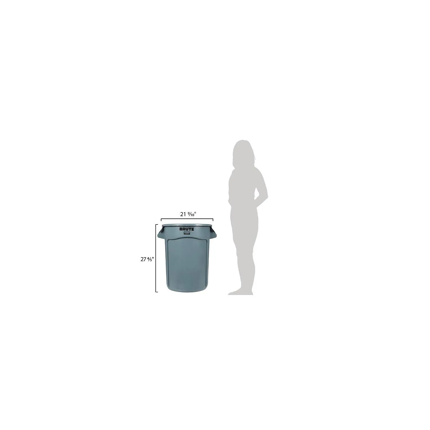 Rubbermaid Commercial Brute Container with Lid, 32 Gallon, Gray