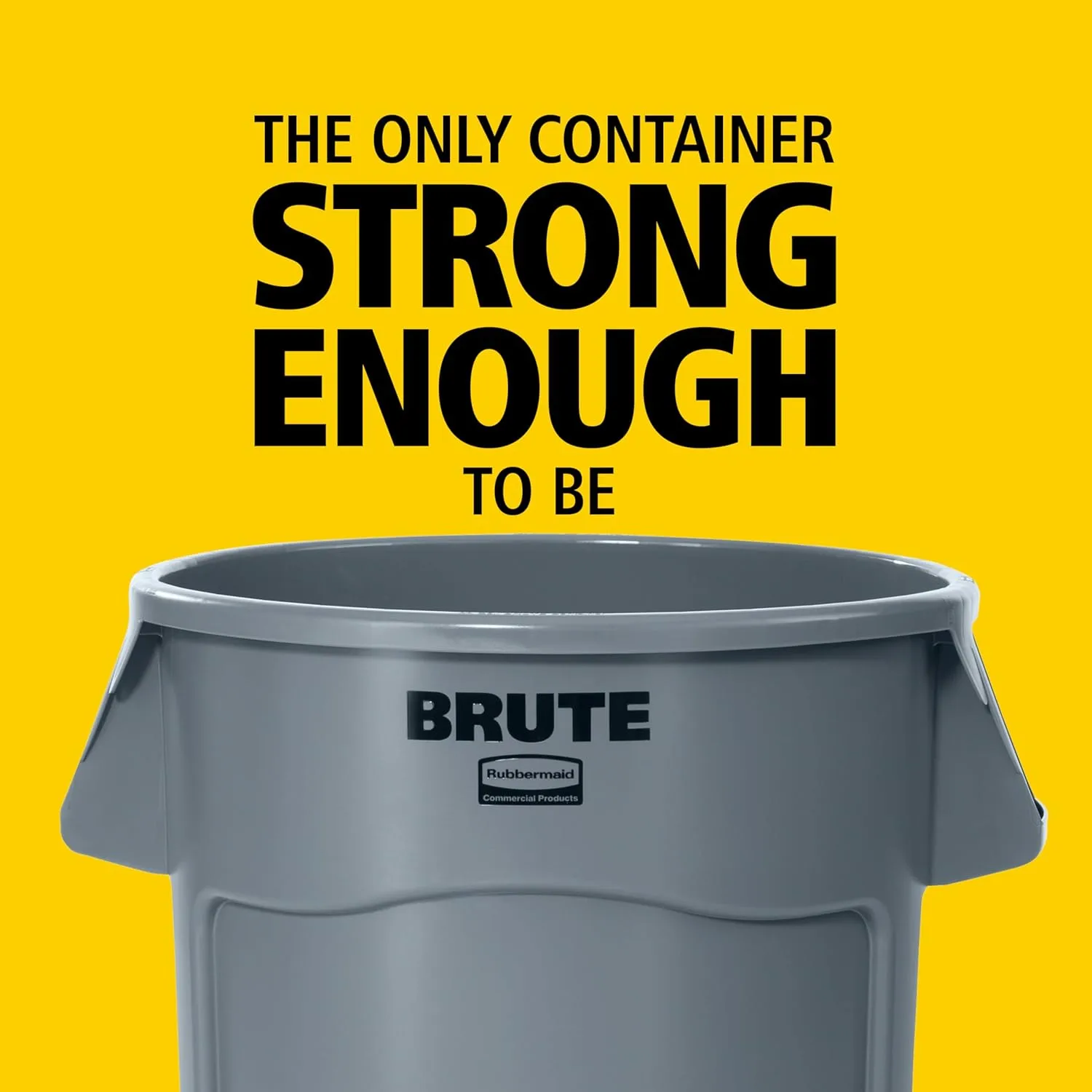 Rubbermaid Commercial Products BRUTE Heavy-Duty Round Trash/Garbage Can with Venting Channels, 32-Gallon, Black
