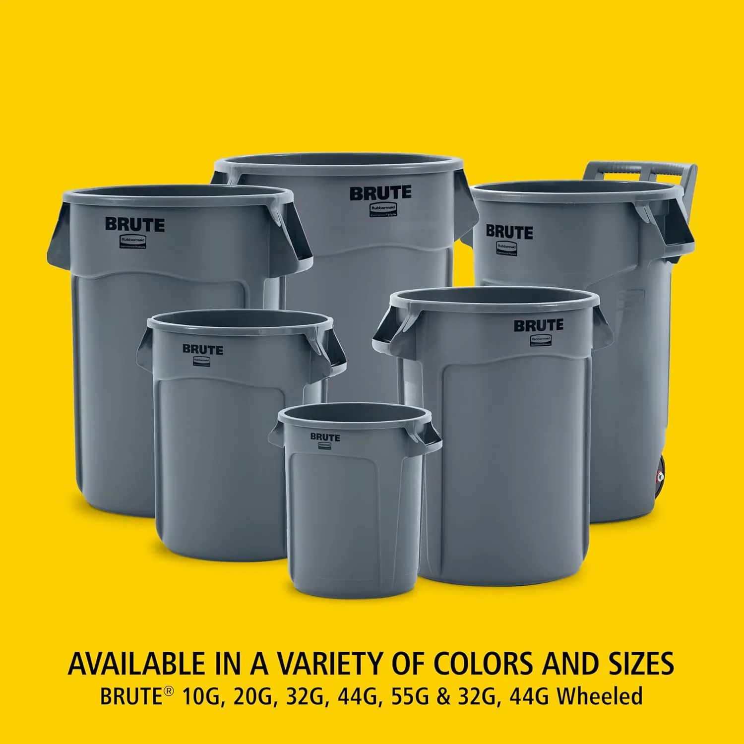 Rubbermaid Commercial Products BRUTE Heavy-Duty Round Trash/Garbage Can 32-Gallon Red Waste Container