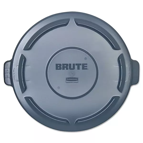 Rubbermaid Commercial Products BRUTE Heavy-Duty Round Trash/Garbage Lid, Gray