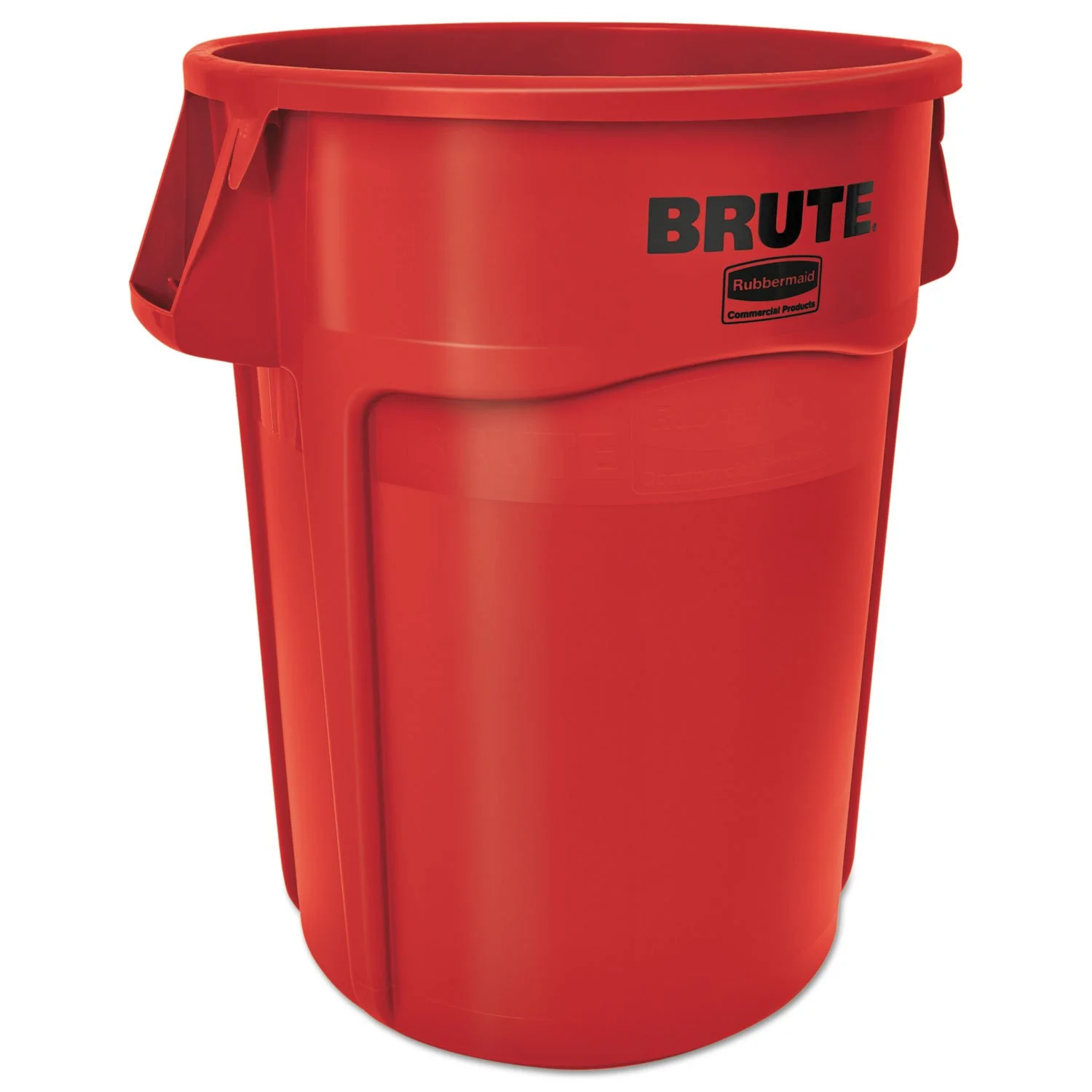Rubbermaid Commercial 264360REDCT Brute Vented Trash Receptacle, Round, 44 gal, Red, 4/Carton