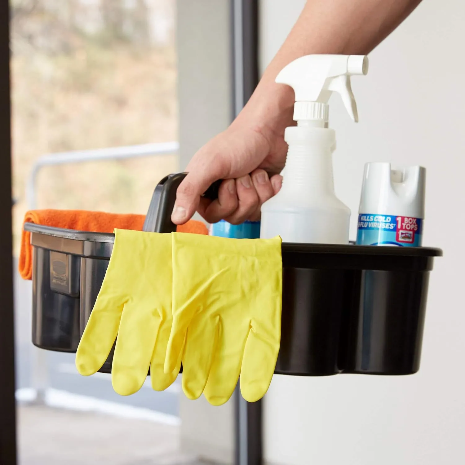 Rubbermaid Commercial Products Deluxe Carry Caddy for Take-Out Coffee/Soft Drinks Postmates/Uber Eats/Food Delivery Cleaning
