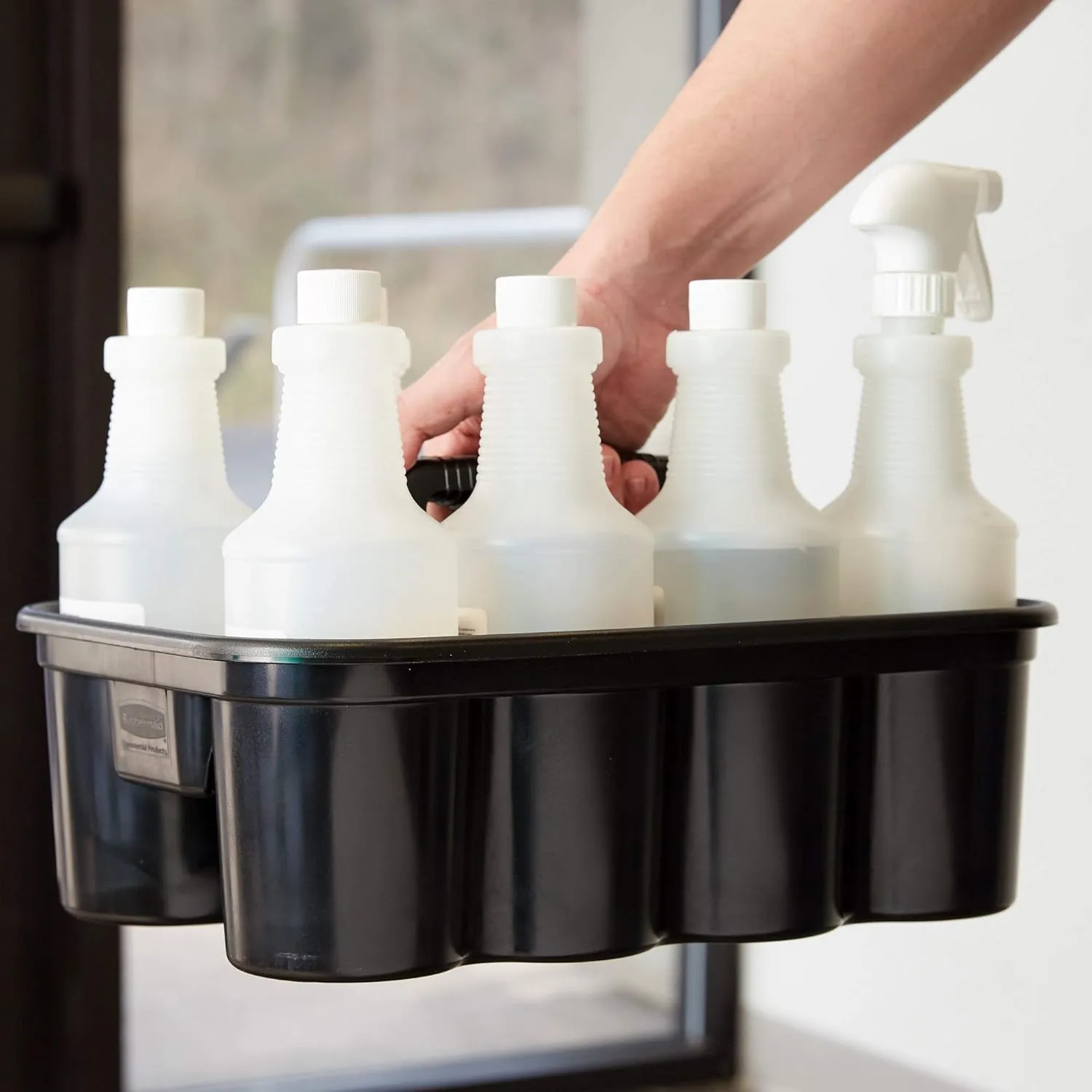 Rubbermaid Commercial Products Deluxe Carry Caddy for Take-Out Coffee/Soft Drinks Postmates/Uber Eats/Food Delivery Cleaning
