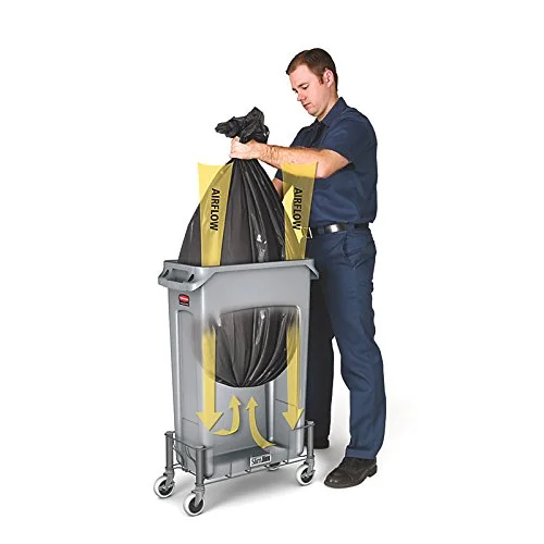 RUBBERMAID COMMERCIAL Slim Jim Vented Rectangular Trash Can, 23 Gallon