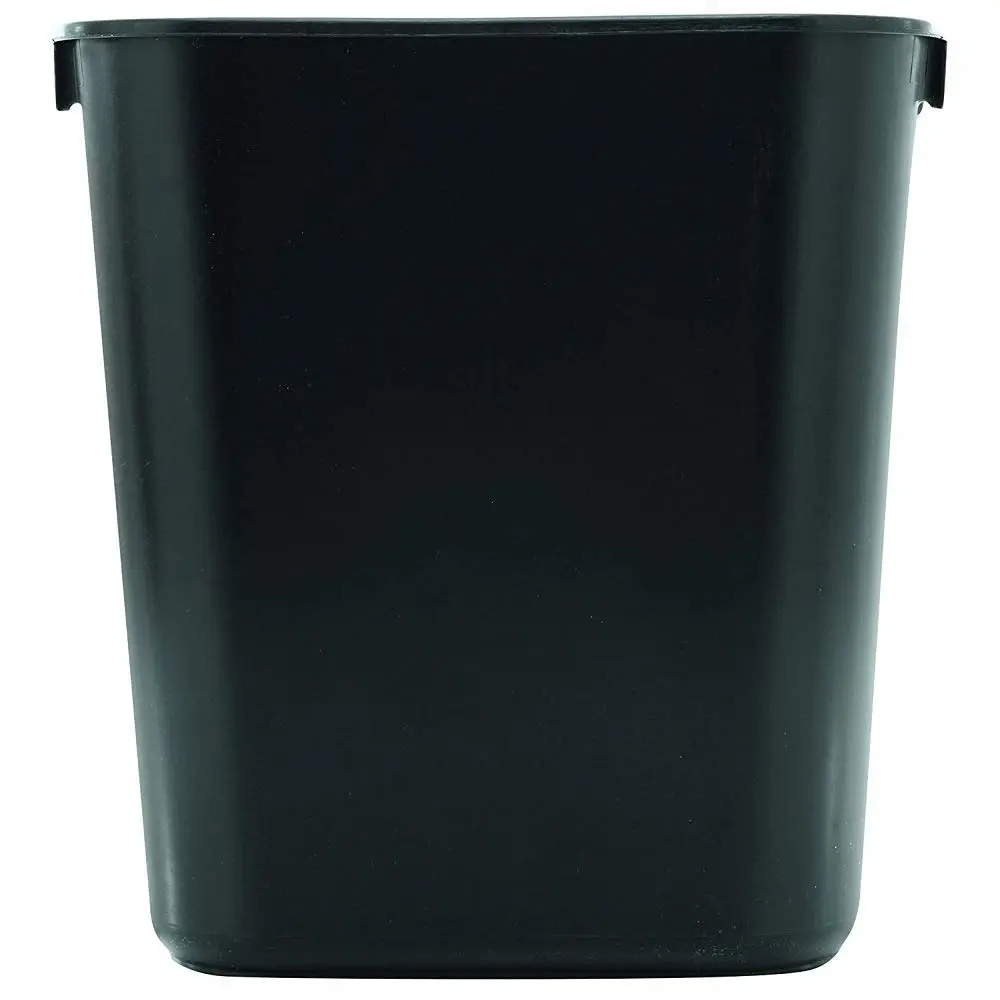 Rubbermaid Commercial Products FG295500BLA Rubbermaid Commercial 295500BK Deskside Plastic Wastebasket, Rectangular