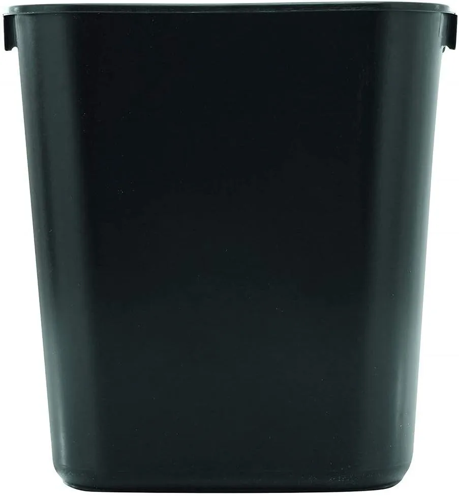 Rubbermaid Commercial Products FG295500BLA Rubbermaid Commercial 295500BK Deskside Plastic Wastebasket, Rectangular