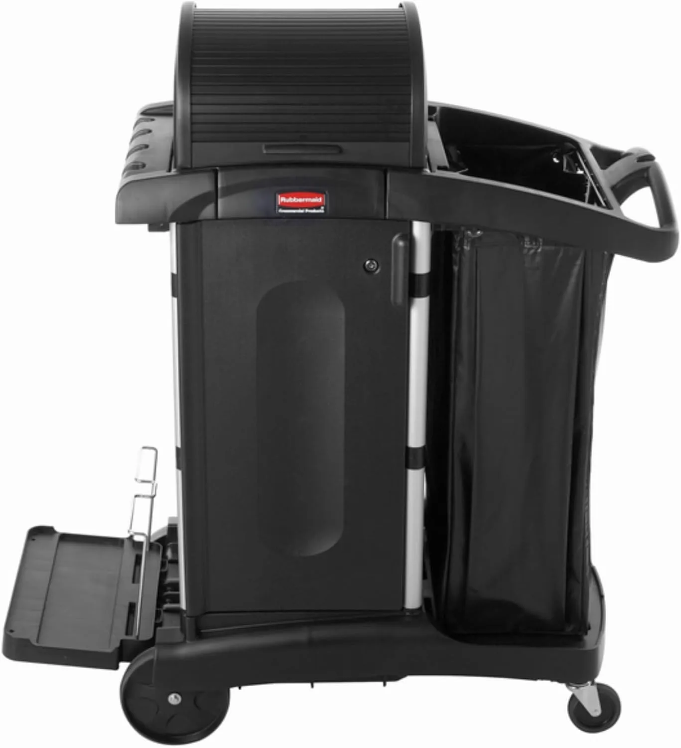 Rubbermaid Commercial High Security Housekeeping Janitorial Cart with Wheels, Yellow Vinyl Bag