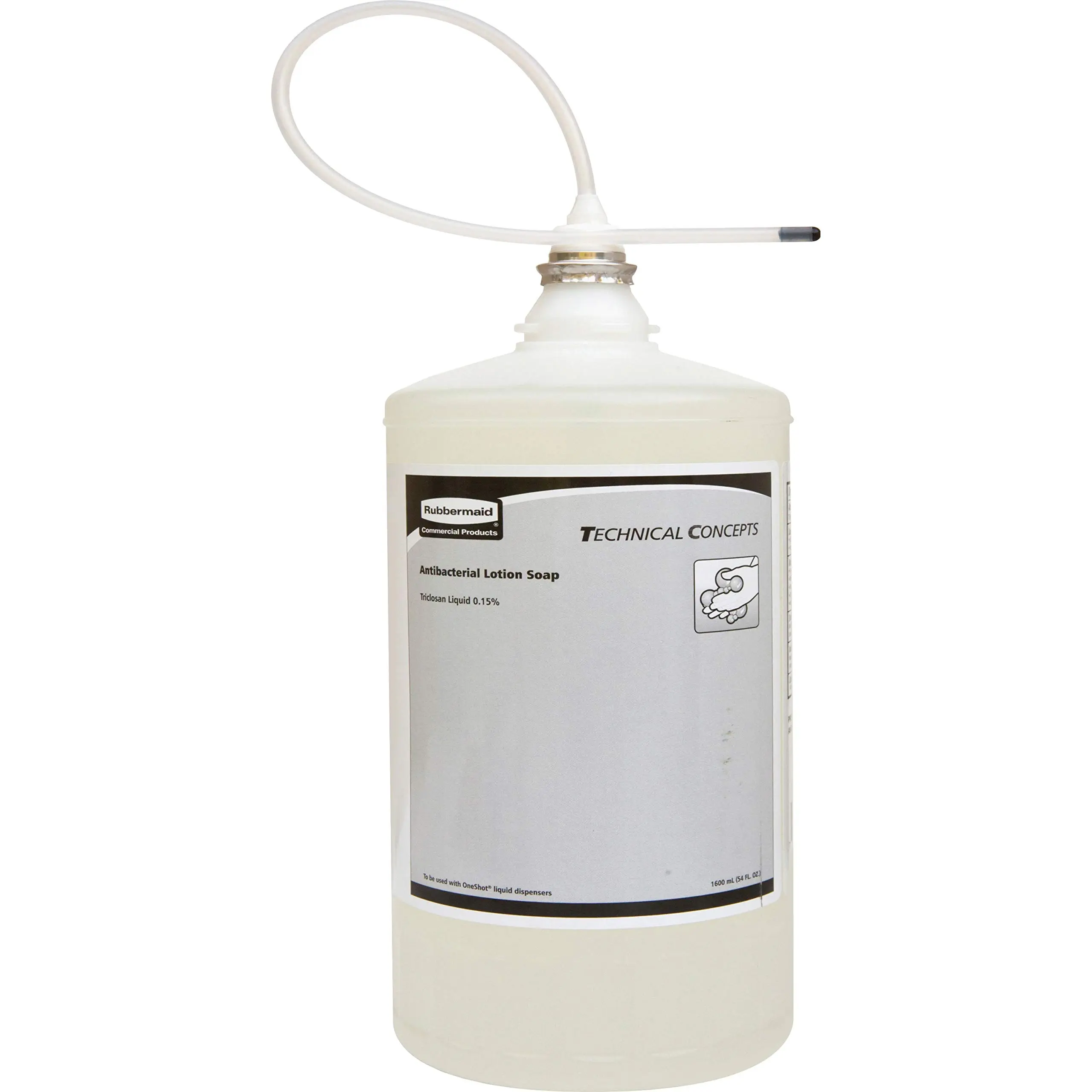 Rubbermaid Commercial Products OneShot Antibacterial Lotion Hand Soap Refill, 800mL, Compatible with RCP's Touchless OneShot Lotion Dispensers, for Restrooms in Offices/Hotels/Airports
