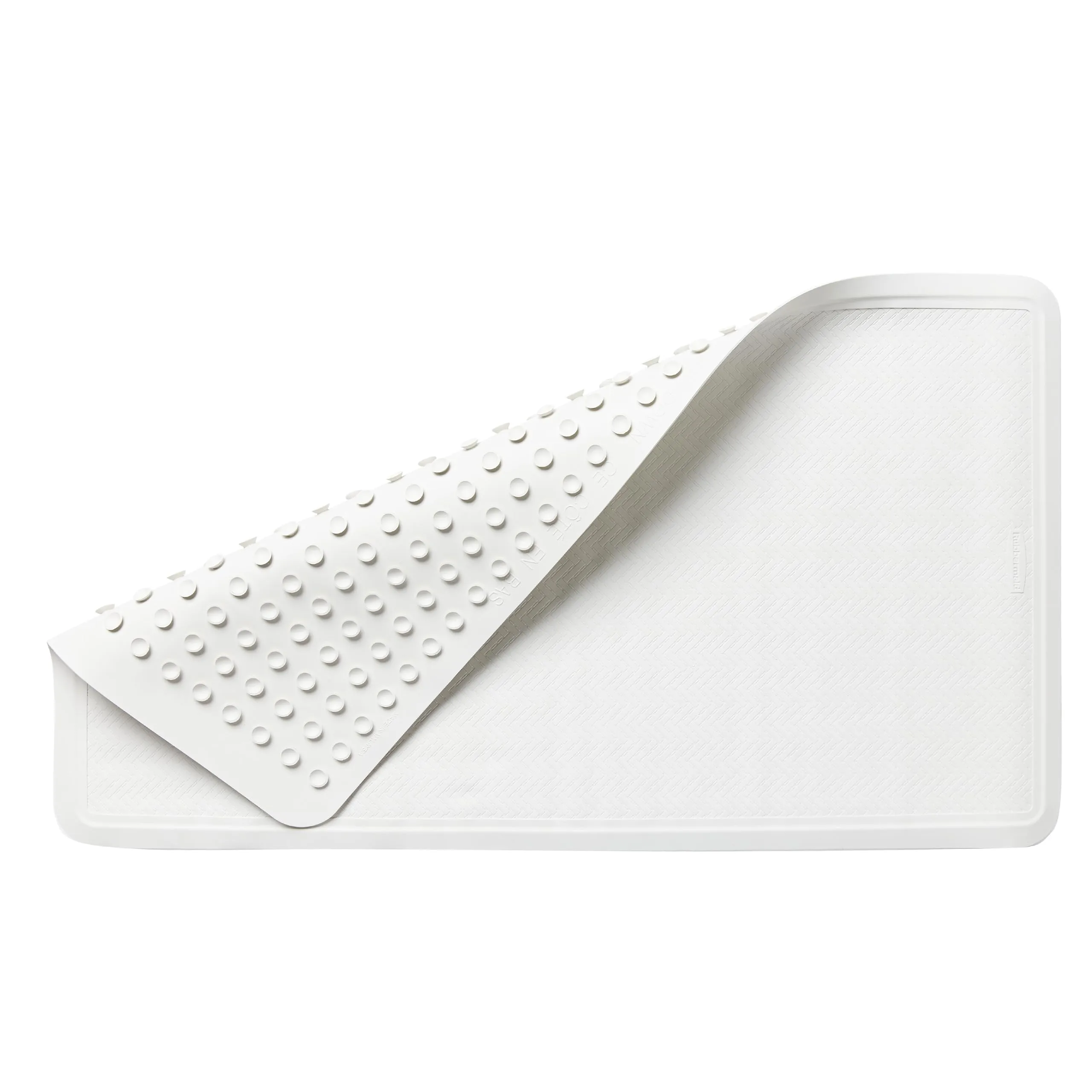 Rubbermaid Commercial Products Safti-Grip Bath Mat, Large, White, Suction-Backed