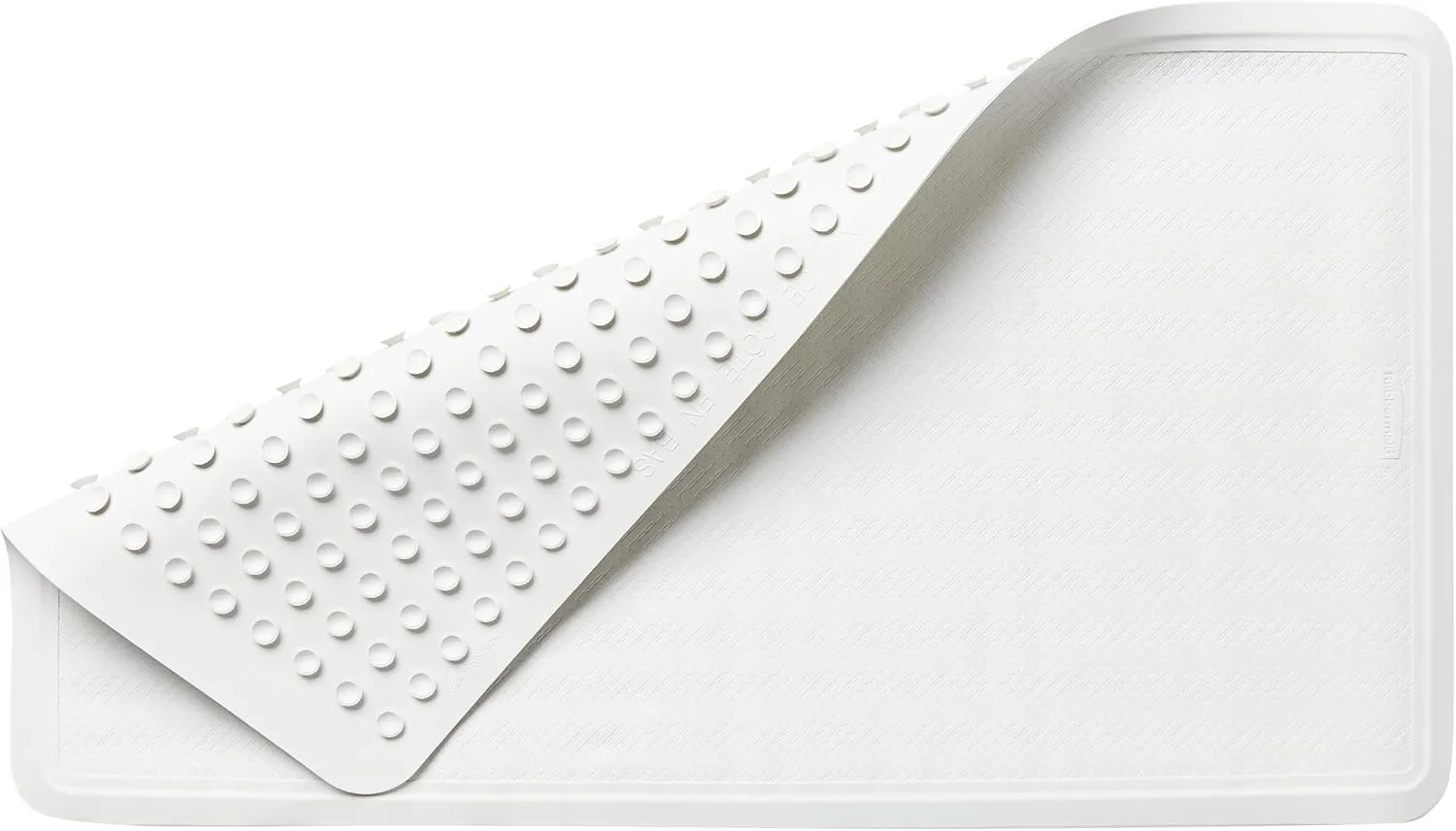 Rubbermaid Commercial Products Safti-Grip Bath Mat, Large, White, Suction-Backed