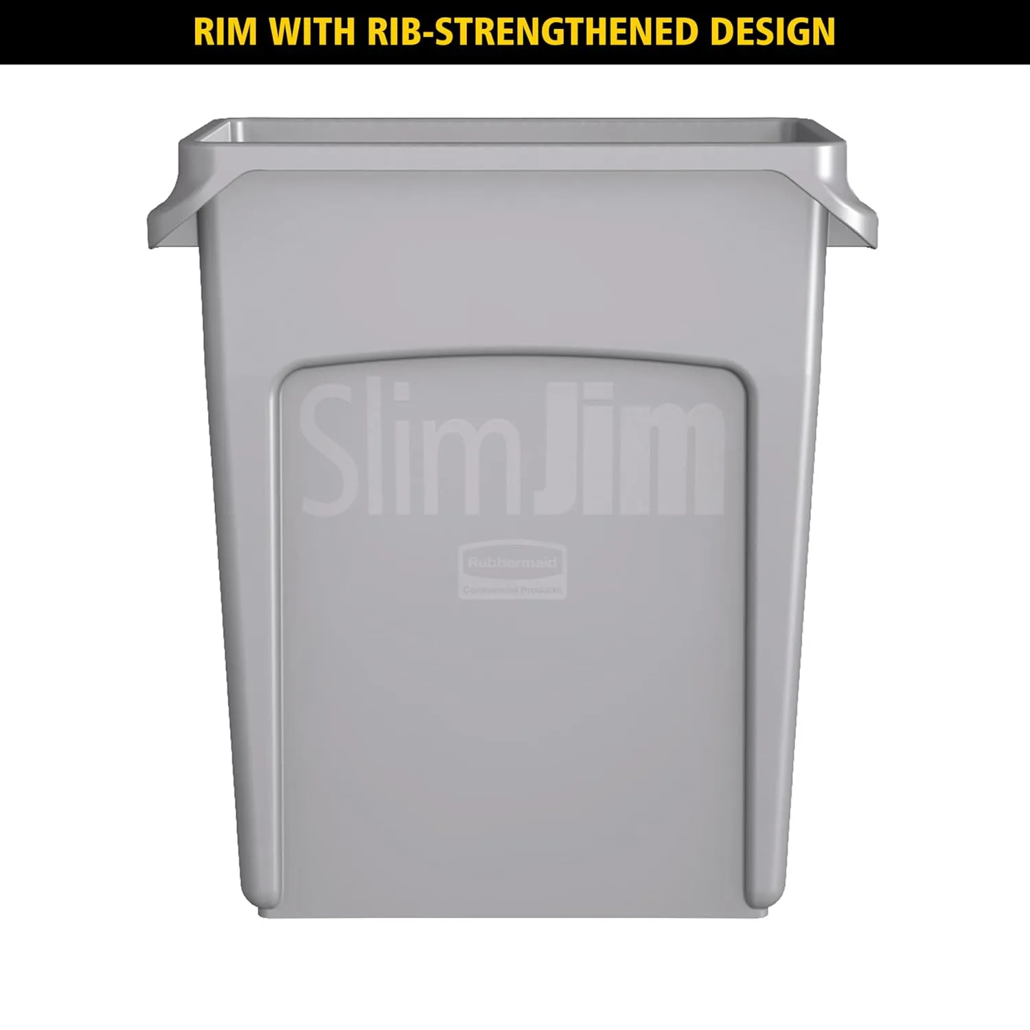 RUBBERMAID COMMERCIAL Slim Jim Vented Rectangular Trash Can, 23 Gallon