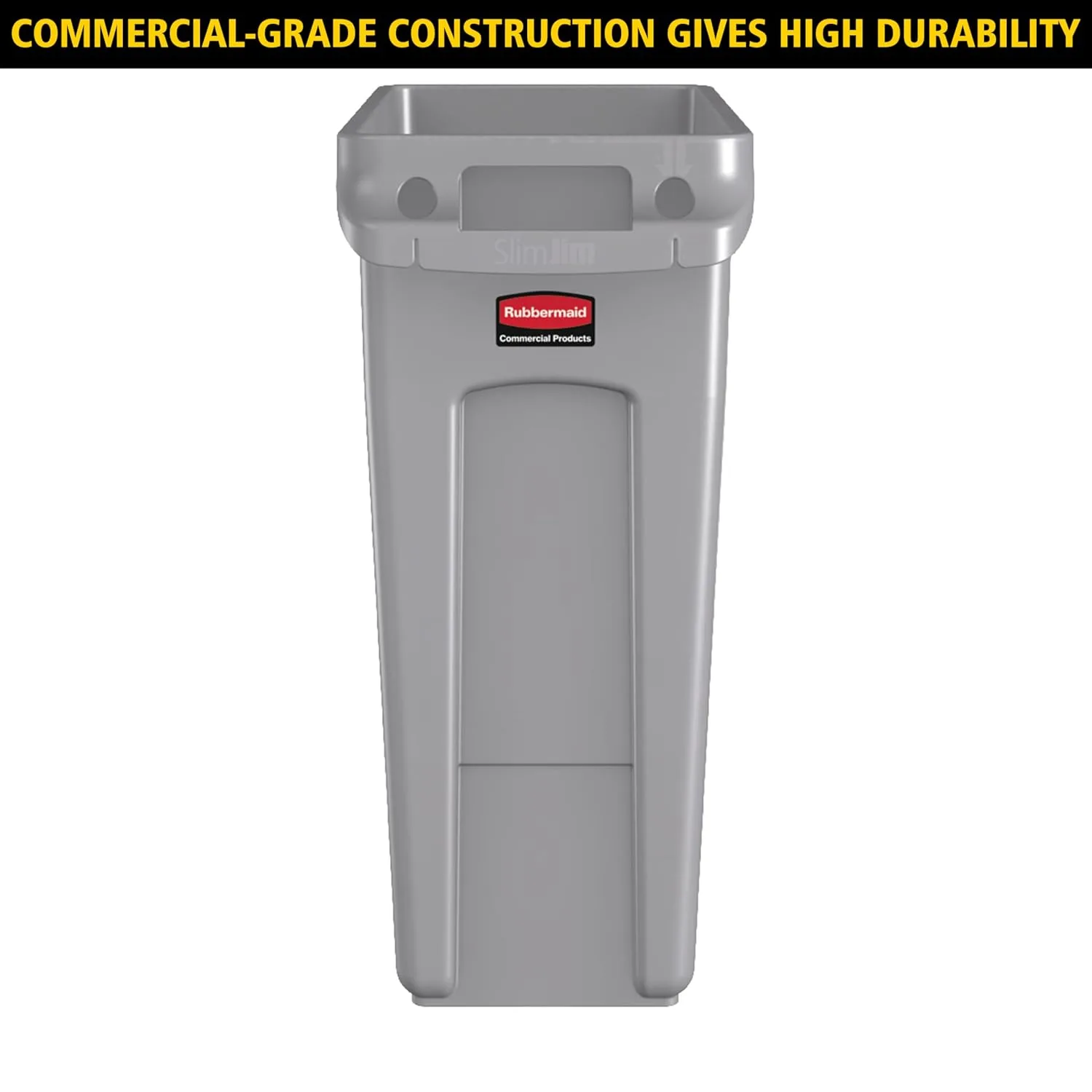 RUBBERMAID COMMERCIAL Slim Jim Vented Rectangular Trash Can, 23 Gallon