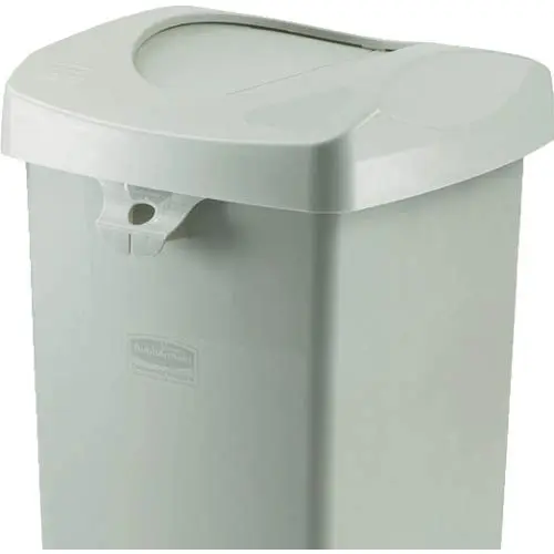 Rubbermaid Commercial Products Untouchable Square Trash Can 23G Black, for Offices/Mailrooms/Schools/ClassroomsAreas of High